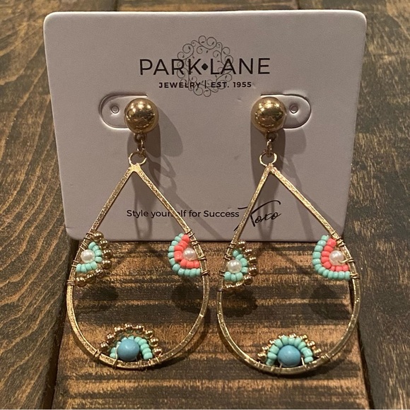 Park Lane Indie Earrings, Gold with colored beads, NWT, RETIRED - Picture 3 of 6